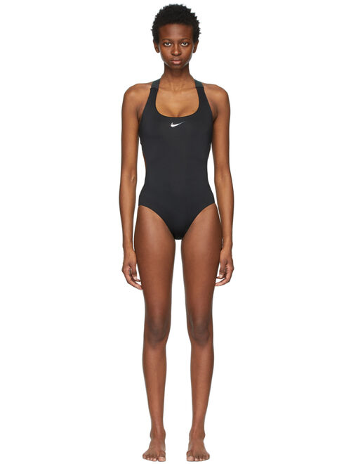Nike Black & Multicolor Gradient Cut-Out One-Piece Swimsuit