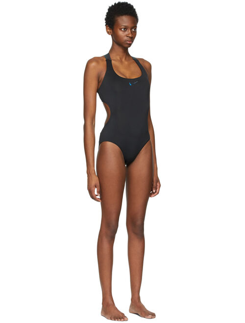 Nike Black & Multicolor Gradient Cut-Out One-Piece Swimsuit
