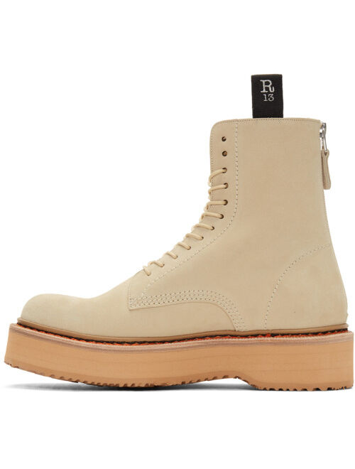 Beige Single Stack Boots
