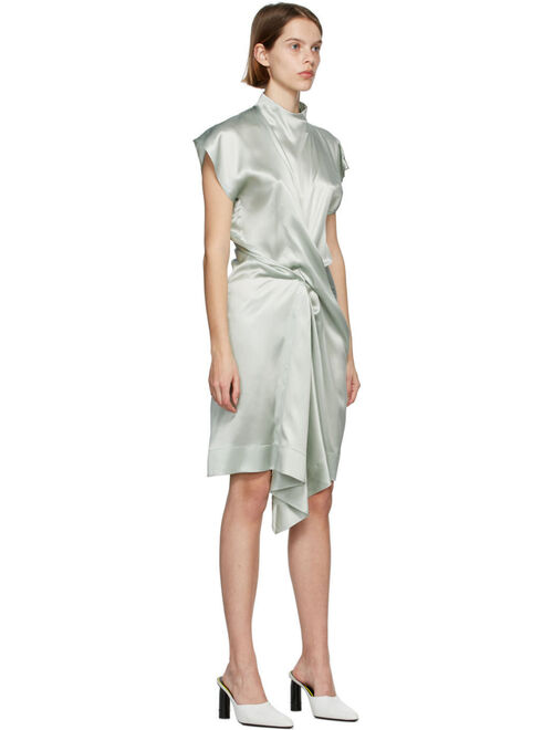 Blue Silk Wrap Dress