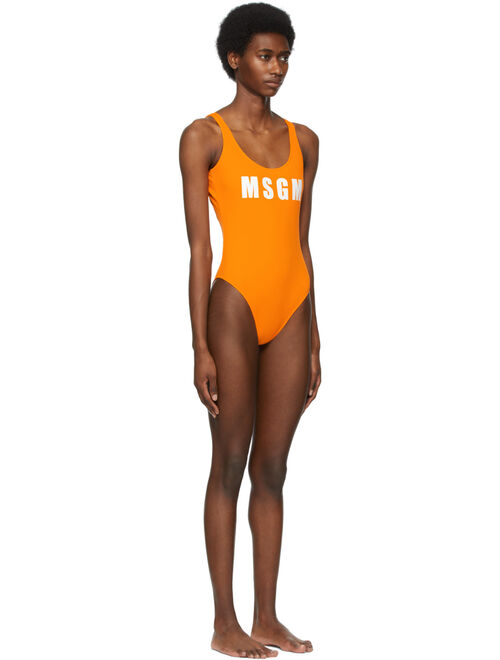 Orange Logo One-Piece Swimsuit