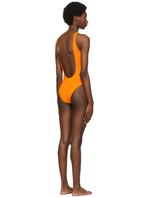 Orange Logo One-Piece Swimsuit