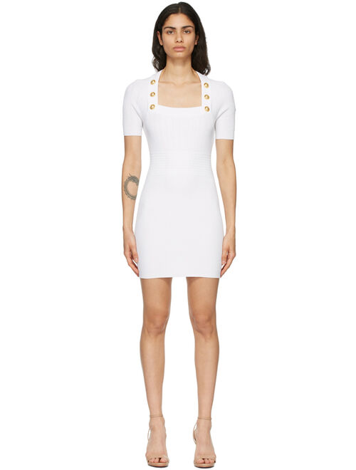 White Knit Short Dress