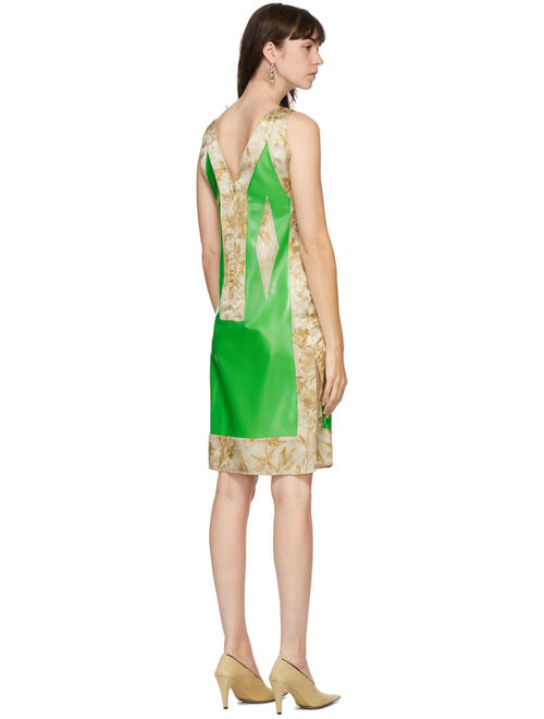 SSENSE Exclusive Green Satin & Latex Dress