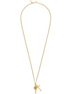 Gold Cross & Key Pendant Necklace
