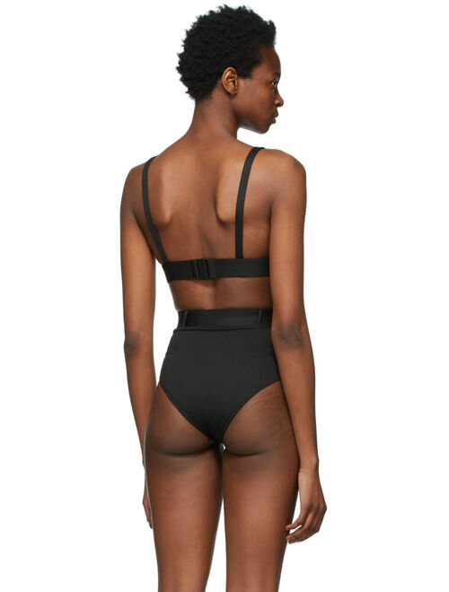 Black Golden Buckle Triangle Bikini Top