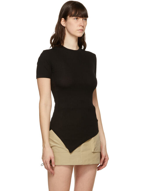 SSENSE Exclusive Black Asymmetric Ruched Cindy T-Shirt