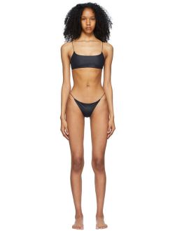Jade Swim Black Micro Strap Muse Scoop & Micro Strap Bare Minimum Bikini