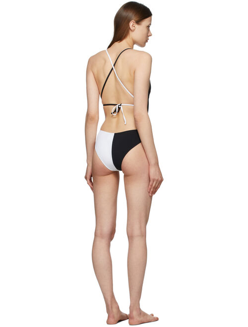Gil Rodriguez White & Black Nylon And Lycra One-Piece Swimsuit
