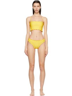 Sherris Yellow Ruffle Tank Top Bikini