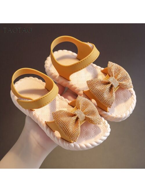 Summer Kids Shoes Fashion Sweet Princess Children Sandals for Girls Toddler Baby Soft Breathable Hoolow Out Bow Shoes