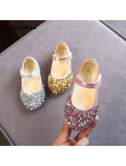 Disney kushyshoo KushyShoo 2020 Spring New Children Shoes Girls Princess Shoes Glitter Children Baby Dance Shoes Casual Toddler Girl Sandals