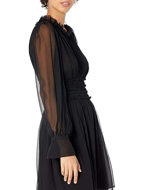 Rebecca Taylor Long Sleeve Silk Chiffon Dress