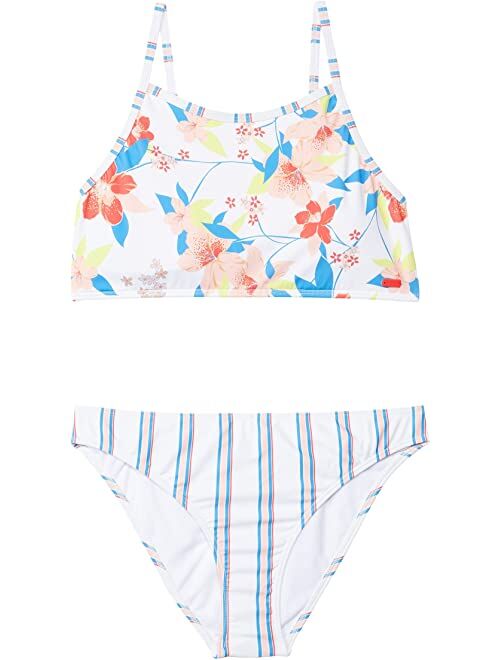 Roxy Kids Friendly Flower Crop Top Set Swimsuit (Big Kids)