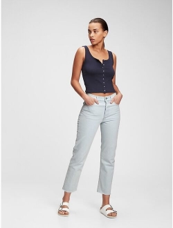 High Rise Cheeky Straight Jeans With Washwell™
