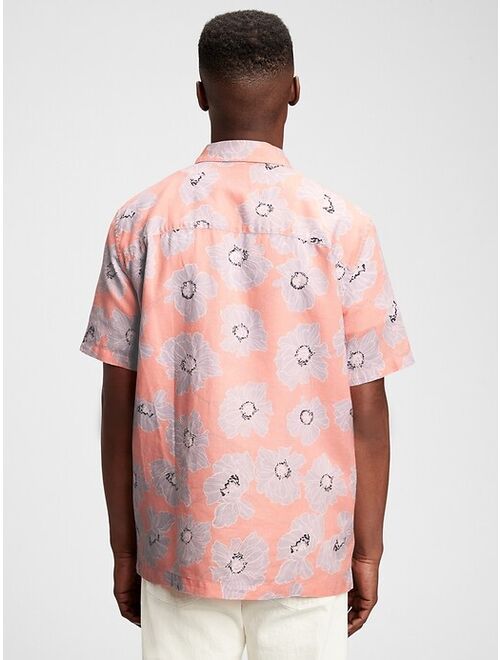 GAP Resort Print Shirt Sleeve Relaxed Fit Shirt