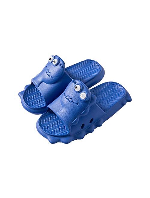 ChayChax Boys Girls Slide Sandals Cute Summer House Slippers Kids Lightweight Dinosaur Beach Slippers for Bath Shower Pool