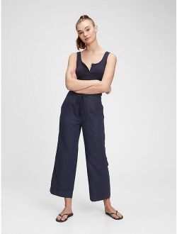 High Rise Wide-Leg Pants in Linen-Cotton with Washwell™