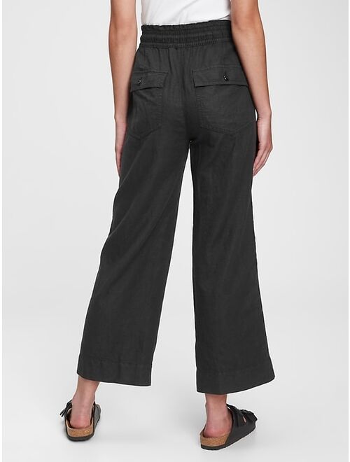 GAP High Rise Wide-Leg Pants in Linen-Cotton with Washwell™