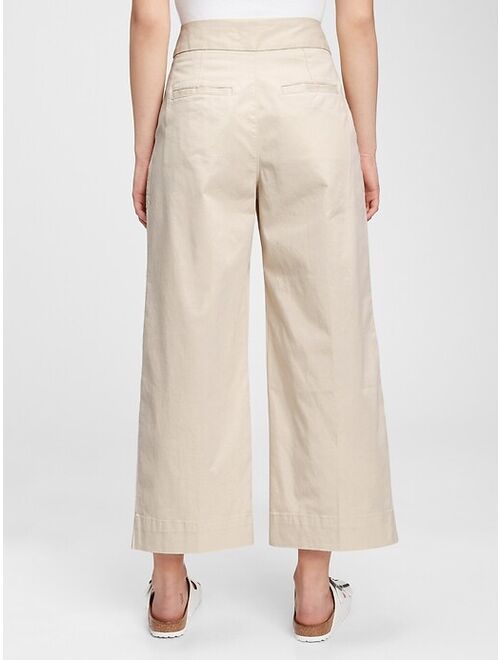 GAP High Rise Wide-Leg Khaki Pants With Washwell™