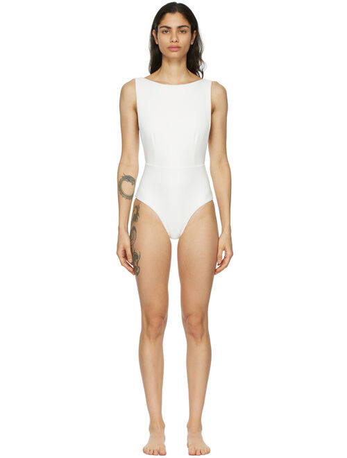 Haight Off-White Crepe New Slit One-Piece Swimsuit