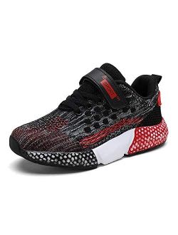 Kids Knit Sneakers Boys Girls Lightweight Athletic Outdoor Sports Running Shoes Breathable Tennis Shoes