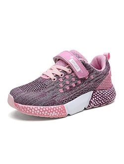 Kids Knit Sneakers Boys Girls Lightweight Athletic Outdoor Sports Running Shoes Breathable Tennis Shoes