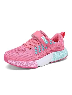 Kids Knit Sneakers Boys Girls Lightweight Athletic Outdoor Sports Running Shoes Breathable Tennis Shoes