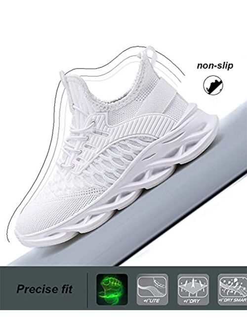 ChayChax Kids Sneakers Boys Girls Slip-on Tennis Shoes Breathable Knit Athletic Outdoor Sport Running Shoes
