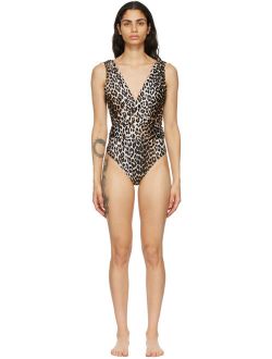 Black & Brown Recycled One-Piece Swimsuit