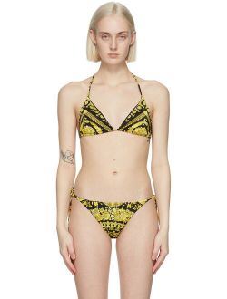 Underwear Black & Yellow Barocco Bikini Top