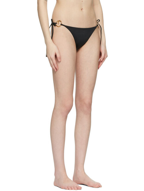 Versace Underwear Black Ring-Hardware Bikini Bottom
