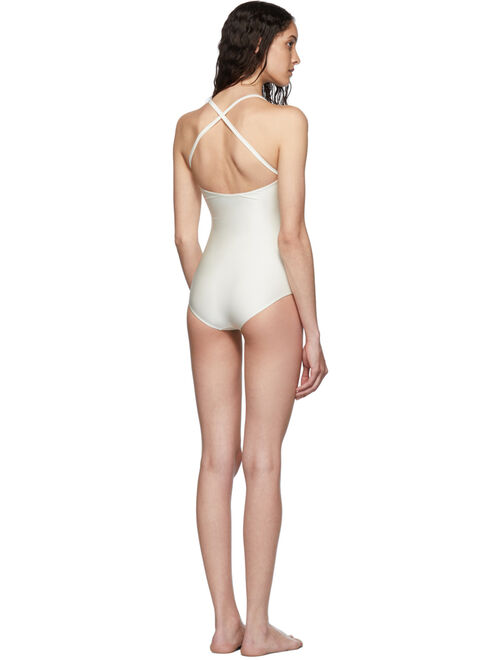 Gucci Off-White Strawberry One-Piece Swimsuit