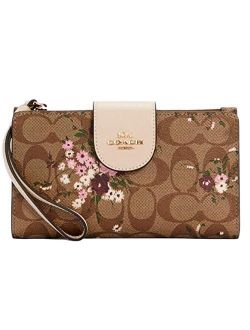 Tech Phone Wallet Clutch Bag In Signature Canvas With Everygreen Floral Print