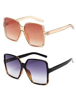 Oversized Square Sunglasses for Women Big Large Wide Fashion Shades for Men 100% UV Protection Unisex