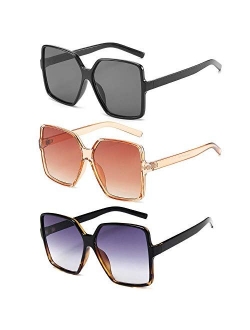 Oversized Square Sunglasses for Women Big Large Wide Fashion Shades for Men 100% UV Protection Unisex