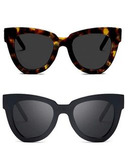 Retro Cat Eye Sunglasses Women Men Vintage Square Tortoise Shell Fashion Cateye Sunglasses