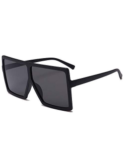 Square Oversized Sunglasses for Women Men Fashion Big Black 70s Sunglasses Shades