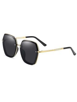 Polarized Sunglasses for Women Trendy Oversized Shield Frame Ladies Fashion Sun Glasses