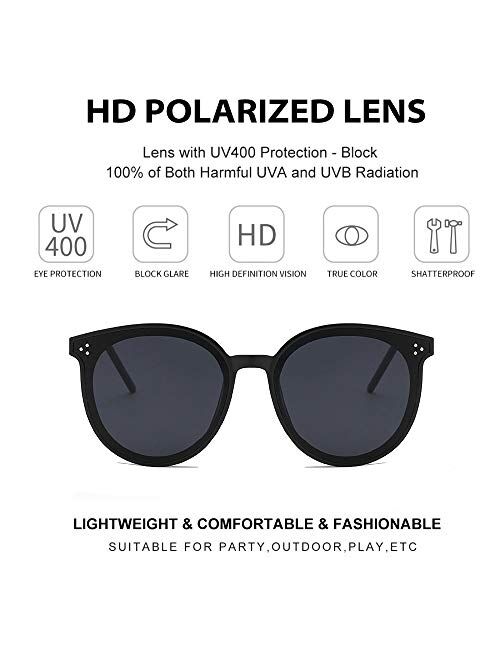 Dollger Round Polarized cat eye sunglasses for women men fashion shades