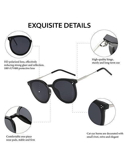 Dollger Round Polarized cat eye sunglasses for women men fashion shades