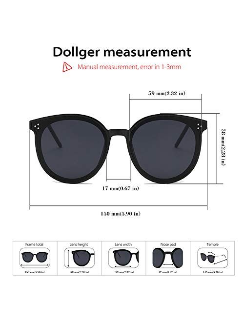 Dollger Round Polarized cat eye sunglasses for women men fashion shades