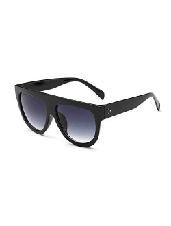 Oversized Sunglasses for Women Men Flat Top Designer Fashion Retro Sunglasses Frame Shades