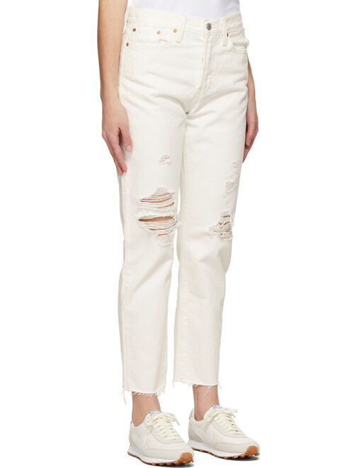 Levi's White Wedgie Straight Jeans