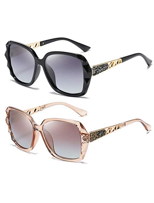 Dollger Oversized Polarized Sunglasses for Women Trendy Classic Ladies Sun Glasses UV400 Protection