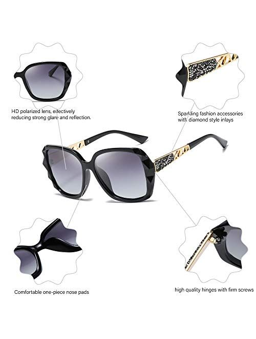 Dollger Oversized Polarized Sunglasses for Women Trendy Classic Ladies Sun Glasses UV400 Protection