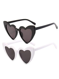 Heart Sunglasses for Women Retro Love Eyeglasses Vintage Cat Eye Glasses UV400
