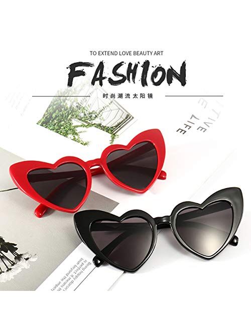 Dollger Heart Sunglasses for Women Retro Love Eyeglasses Vintage Cat Eye Glasses UV400