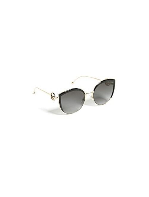 Fendi Women's Round Slight Cat Eye Sunglasses