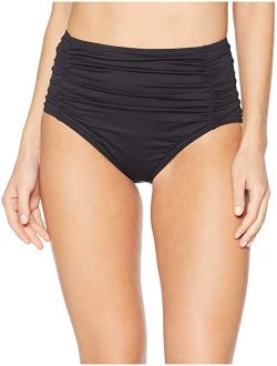 Pearl Shirred High-Waisted Swim Pant